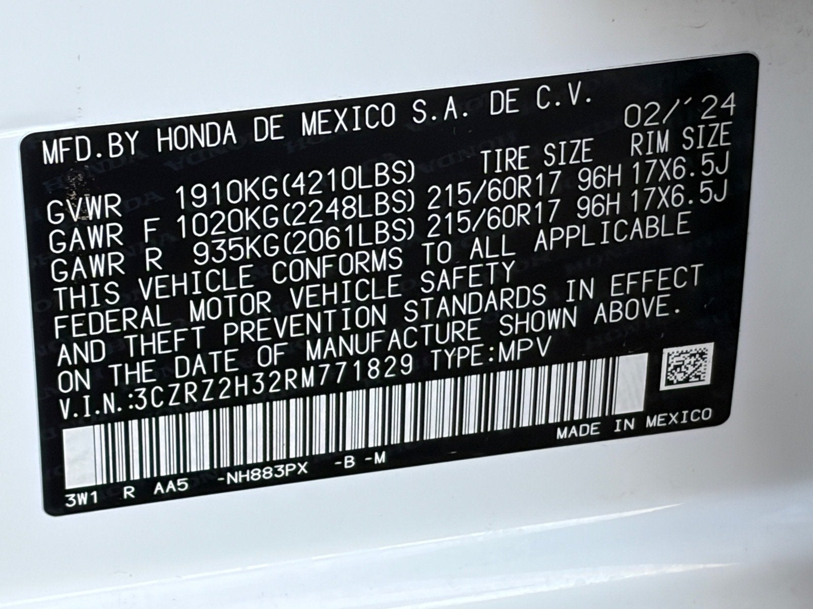 2024 Honda HR-V AWD LX